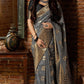 Beautiful gray and black - Women banaras saree -Manjubaa Silk - saree for women in UK - Dewali special