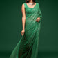 Pasta Green saree - sequins saree in georgette - party wear saree - wedding saree, saree for women, saree for Christmas