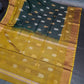 Green and Gold Uppada soft silk pattu full silver and gold butta saree - light weight saree, saree for woman