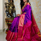 Beautiful magenta colour pure Uppada Silk Pattu Saree, Wedding Saree, Pure silk saree, handwoven silk saree, two tone saree for woman