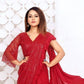 Shimmering Red - One Minute Saree ready to wear sarees, party wear saree, wedding saree for Christmas Half-and-Half, Ruffle saree