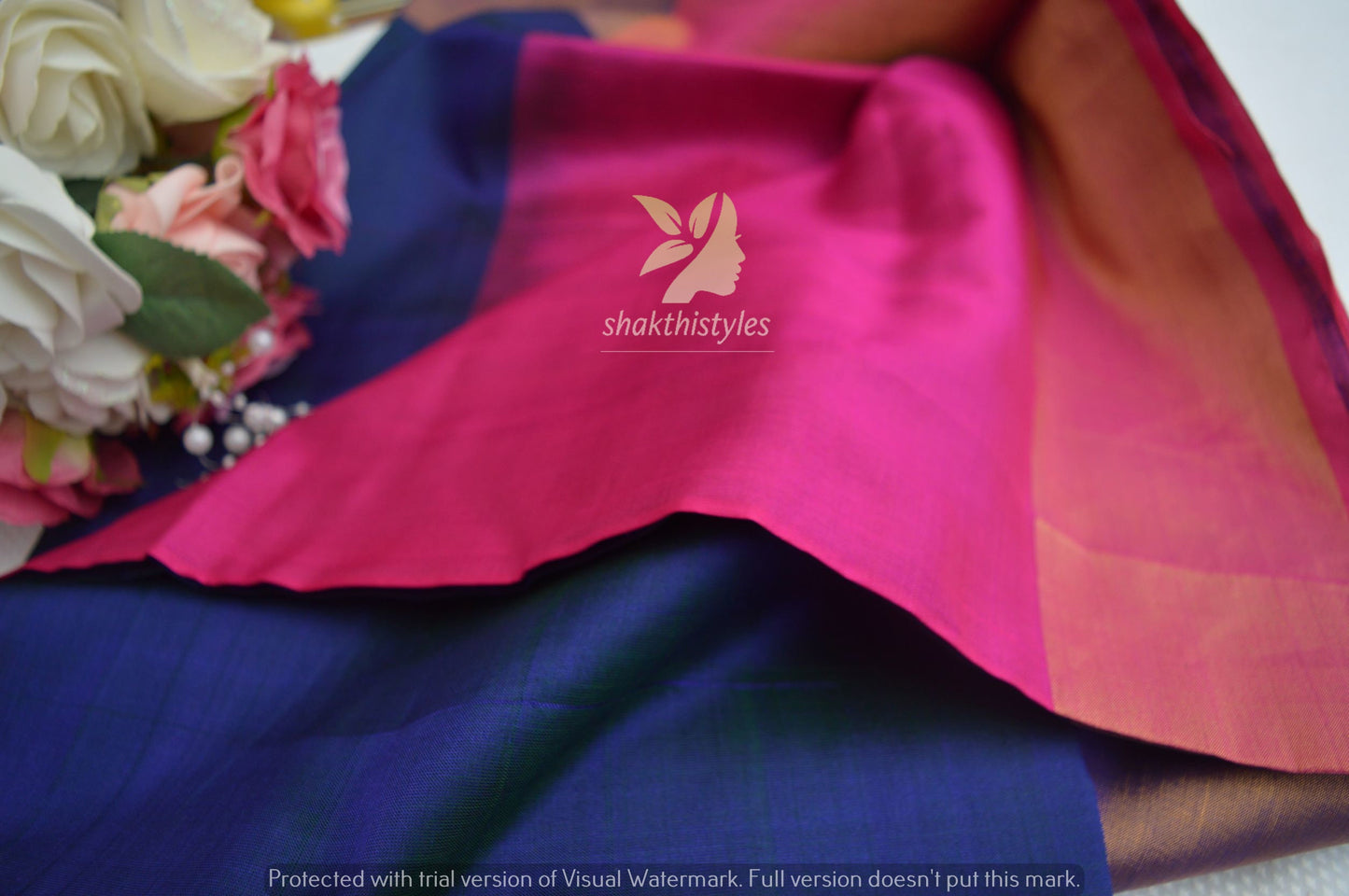 Blue and Pink Uppada Silk Pattu Saree, Wedding Saree, Pure Uppada Pattu Saree, handwoven silk saree, two tone saree for woman