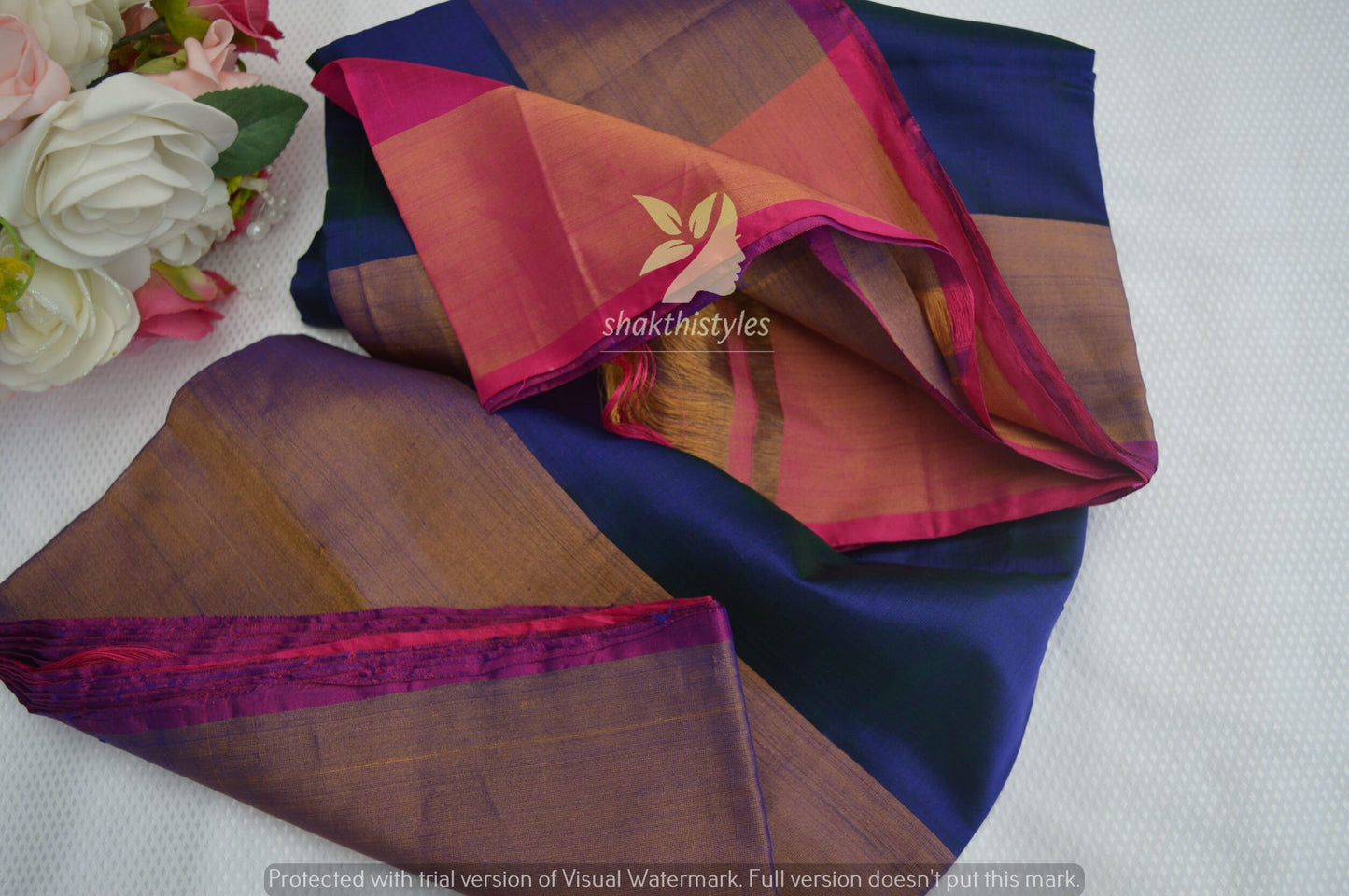 Blue and Pink Uppada Silk Pattu Saree, Wedding Saree, Pure Uppada Pattu Saree, handwoven silk saree, two tone saree for woman