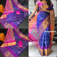 Ikkat design uppada pattu saree, pink and blue with big zari border, saree for women, indian saree