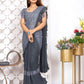 Sparkly Gray - One Minute Saree, ready to wear sarees, party wear saree, wedding saree saree for Christmas