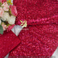 Rani pink sparkly - Designer sequins saree in georgette - party wear saree - wedding saree, saree for women, saree for Christmas