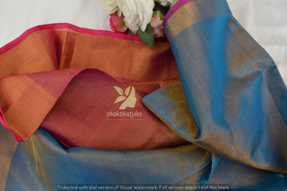 Uppada saree Tissue silk uppada saree - Sweet pink and blue saree for women