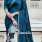 Blue Feather design saree - partywear saree - fancy georgette saree - saree for women - saree for Christmas party