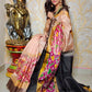 Peach pink saree Uppada pattu big pochampalli border sarees,  handwoven silk saree, saree for women