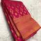 Kanchipuram Bridal pure silk - wedding silk - soft silk saree - onion pink saree for women - silk mark certified