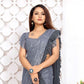 Sparkly Gray - One Minute Saree, ready to wear sarees, party wear saree, wedding saree saree for Christmas