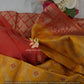 Yellow and Red Banarasi Art Silk Saree  - Women saree -Manjubaa Silk - saree for women in UK