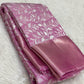 Pink floral kanchipuram light weight silk saree - wedding silk - soft silk saree - bridal silk saree for women - silk mark certified