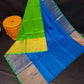Green and blue Uppada Silk Pattu Saree, khadi big border Pure Uppada Pattu Saree, handwoven silk saree, two tone saree for woman