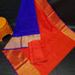 Red and blue Uppada Silk Pattu Saree, khadi big border Pure Uppada Pattu Saree, handwoven silk saree, two tone saree for woman