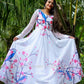 Exquisite floral dress - white indian gown - party wear gown - indian dress for women