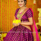 Magenta Pattu Gown- indian traditional dress - party wear gown - floor length gown