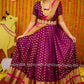 Magenta Pattu Gown- indian traditional dress - party wear gown - floor length gown