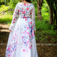 Exquisite floral dress - white indian gown - party wear gown - indian dress for women