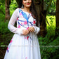 Exquisite floral dress - white indian gown - party wear gown - indian dress for women