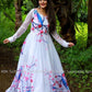 Exquisite floral dress - white indian gown - party wear gown - indian dress for women