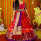 Pattu dress - red floral dress - lehenga dress - lehenga dress