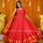 Rani PINK Colored Gown Pattu dress - red floral dress - lehenga dress - lehenga dress