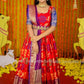 Pattu dress - red floral dress - lehenga dress - lehenga dress