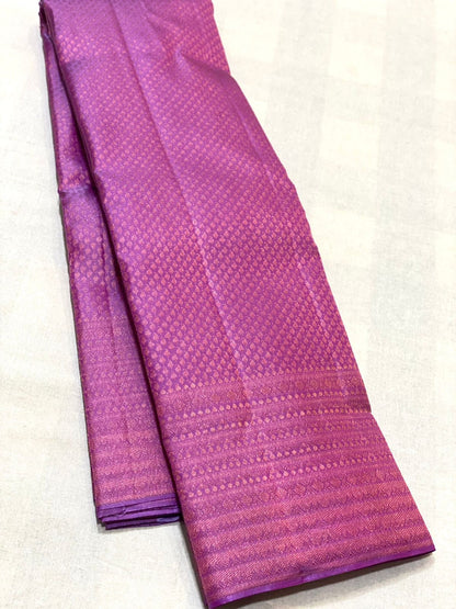 Pastel colour with zari waving Bridal pure kanchipuram silk saree - wedding silk - soft silk saree - silk mark certified