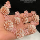Rose gold polish Premium quality cz AD stone Lotus design Exclusive necklace set, Designer Indian temple jewellery
