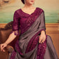 Silky soft purple designer saree - party wear saree, wedding saree with designer blouse piece