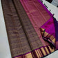 Purple Pure Kanchipuram Silk Saree with 2gram gold pure Antique zari Handloom kanchipuram - silk mark certified - bridal saree