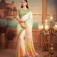 Pastel green saree - Pure soft satin silk saree Designer saree, party wear, wedding wear saree, luxury designer saree