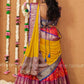 Rani Pink and yellow Pattu lehenga indian traditional halfsaree
