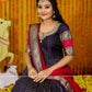 XXL ONLY AV Black and red - Pattu dress- indian traditional dress - party wear gown - floor length gown