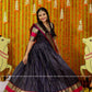 Black and red - Pattu dress- indian traditional dress - party wear gown - floor length gown