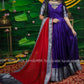 Black and silver Pattu Gown - indian traditional dress - party wear gown - floor length gown