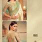 Pastel green saree - Pure soft satin silk saree Designer saree, party wear, wedding wear saree, luxury designer saree