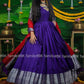 Black and silver Pattu Gown - indian traditional dress - party wear gown - floor length gown